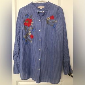 Never Worn! LOFT Long-Sleeve Button-Down Shirt/Blouse, Size XL